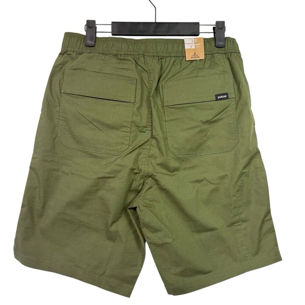 Prana Double Peak E-Waist 8" Shorts Mens SMALL Green Standard Fit Drawstring NWT - Picture 2 of 9